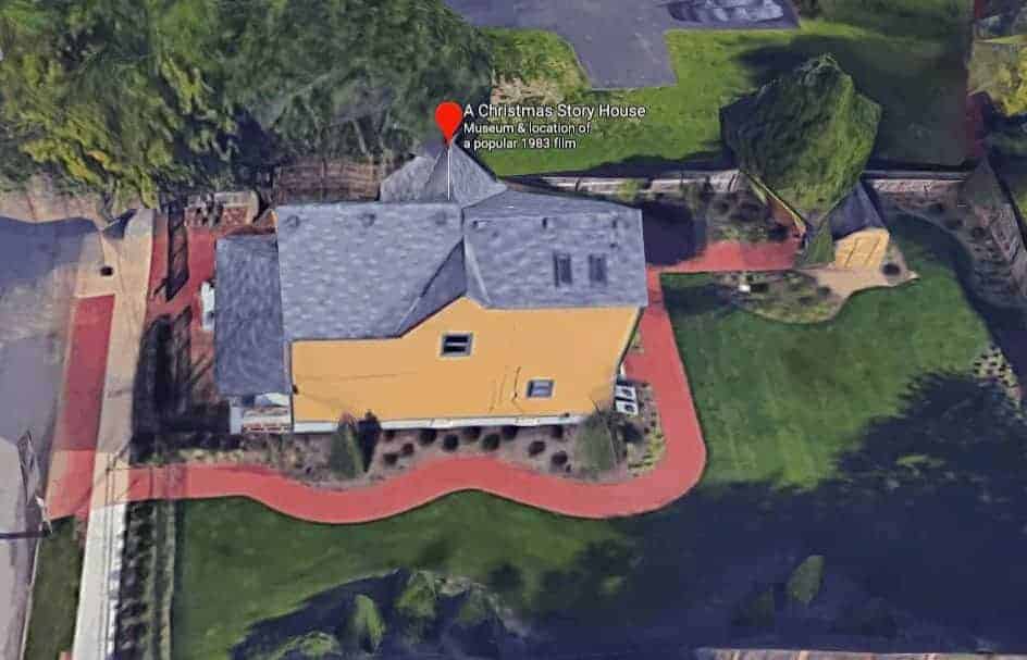 3D aerial view of the house from A Christmas Story