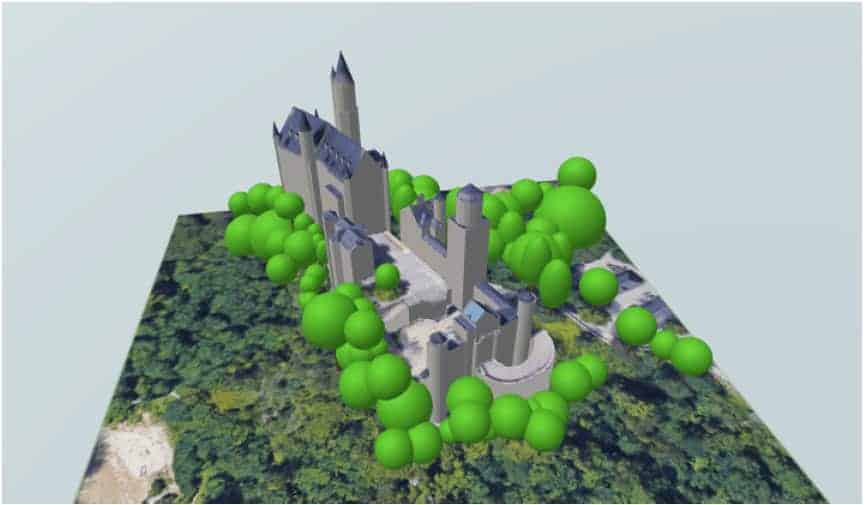 A 3D model of Neuschwanstein Castle, created in Aurora solar software.