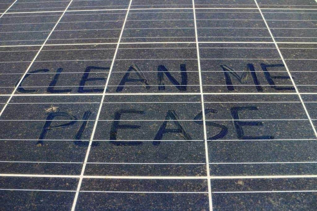 Reminder to clean solar panels to improve solar panel efficiency.