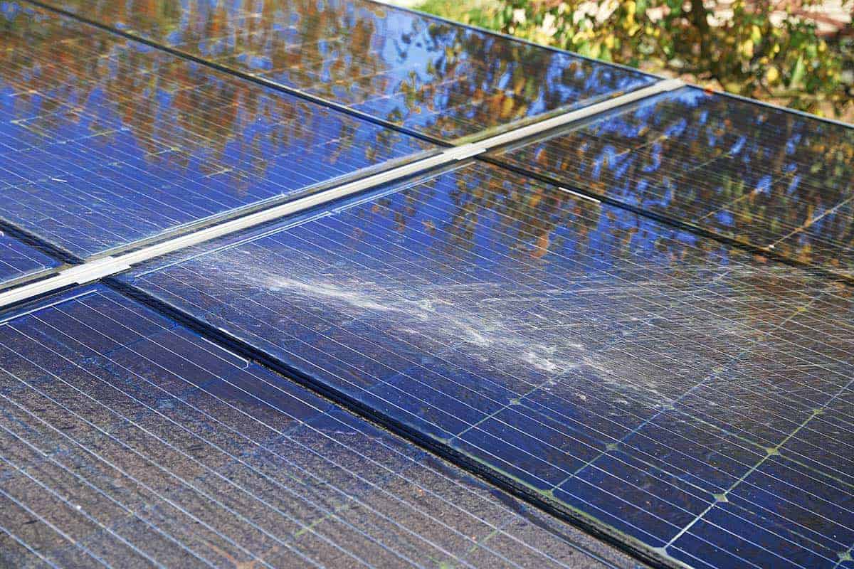 Soiling on PV panels reduces how well the PV panels work.