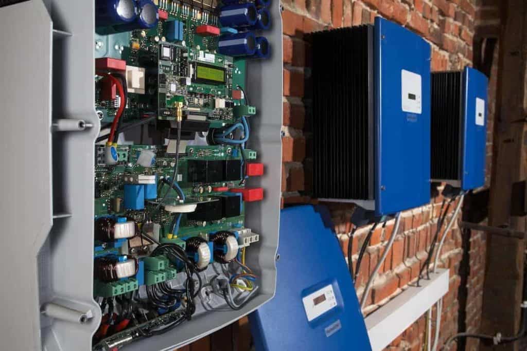 A solar inverter in a home to help visualizing the difference between AC and DC.