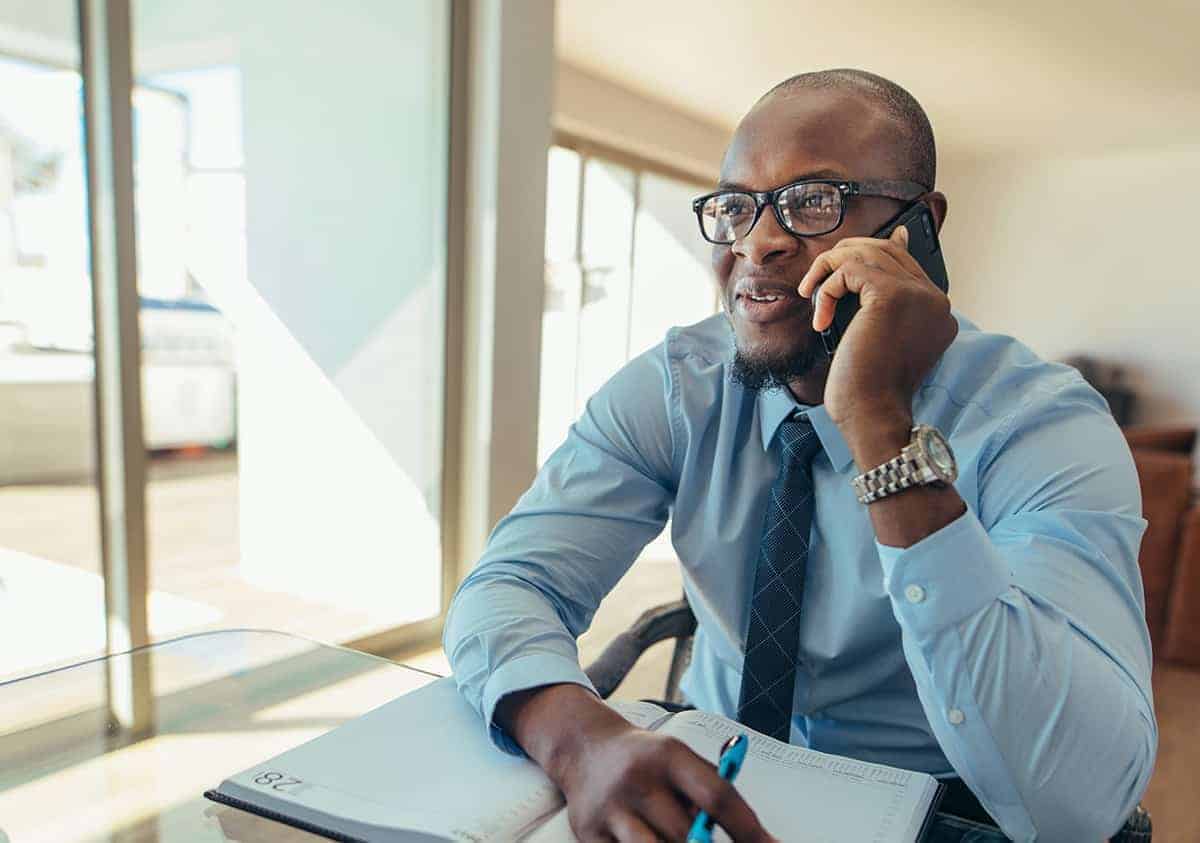 person calling a customer person calling a customer